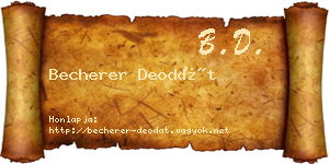 Becherer Deodát névjegykártya